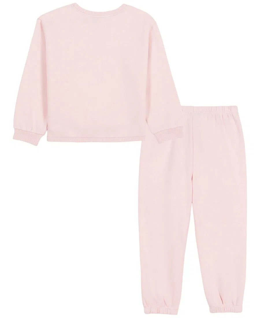 Комплект из свитшота и брюк с блестящим флагом Tommy Hilfiger, Pink — фото 2