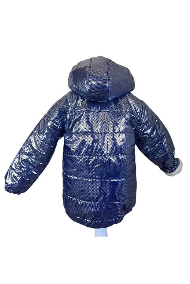 Детское пальто для девочек с капюшоном Vitastoretr, Navy Blue — фото 4