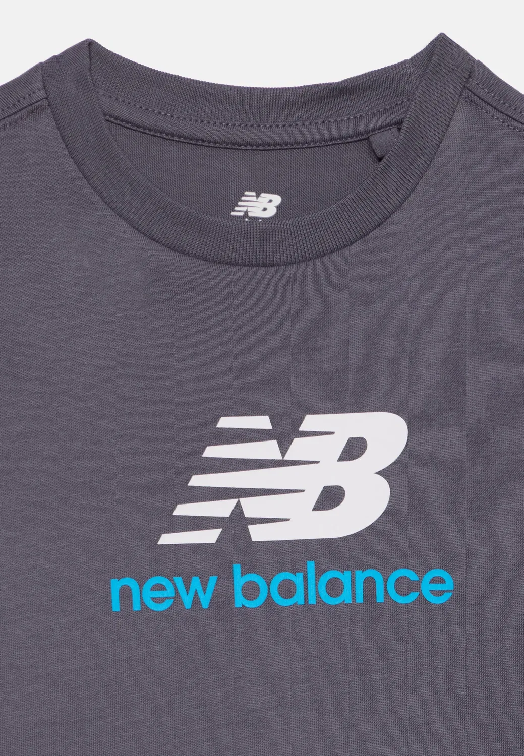 Футболка с принтом и логотипом Stacked New Balance, Neptune Grey — фото 4