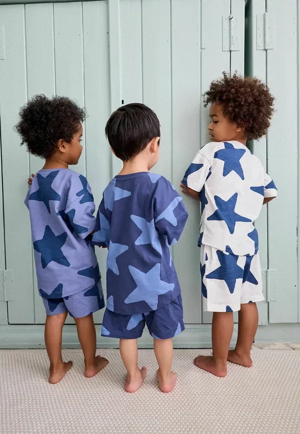 Комплект пижамный из 3 предметов, хлопок, Regular Fit Set, Next, Navy Blue, White, белый/темно-синий — фото 2