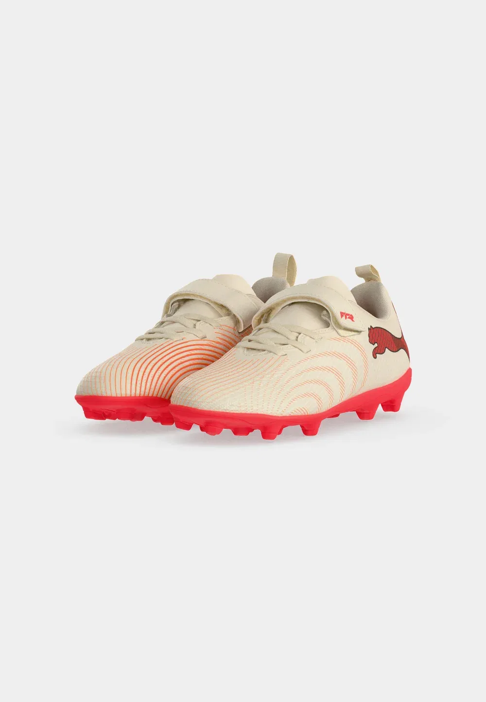 Футбольные бутсы Future 9 play fg/ag jr unisex для искусственных газонов Puma, Sugared Almond/White/Ultra Red/Black — фото 3