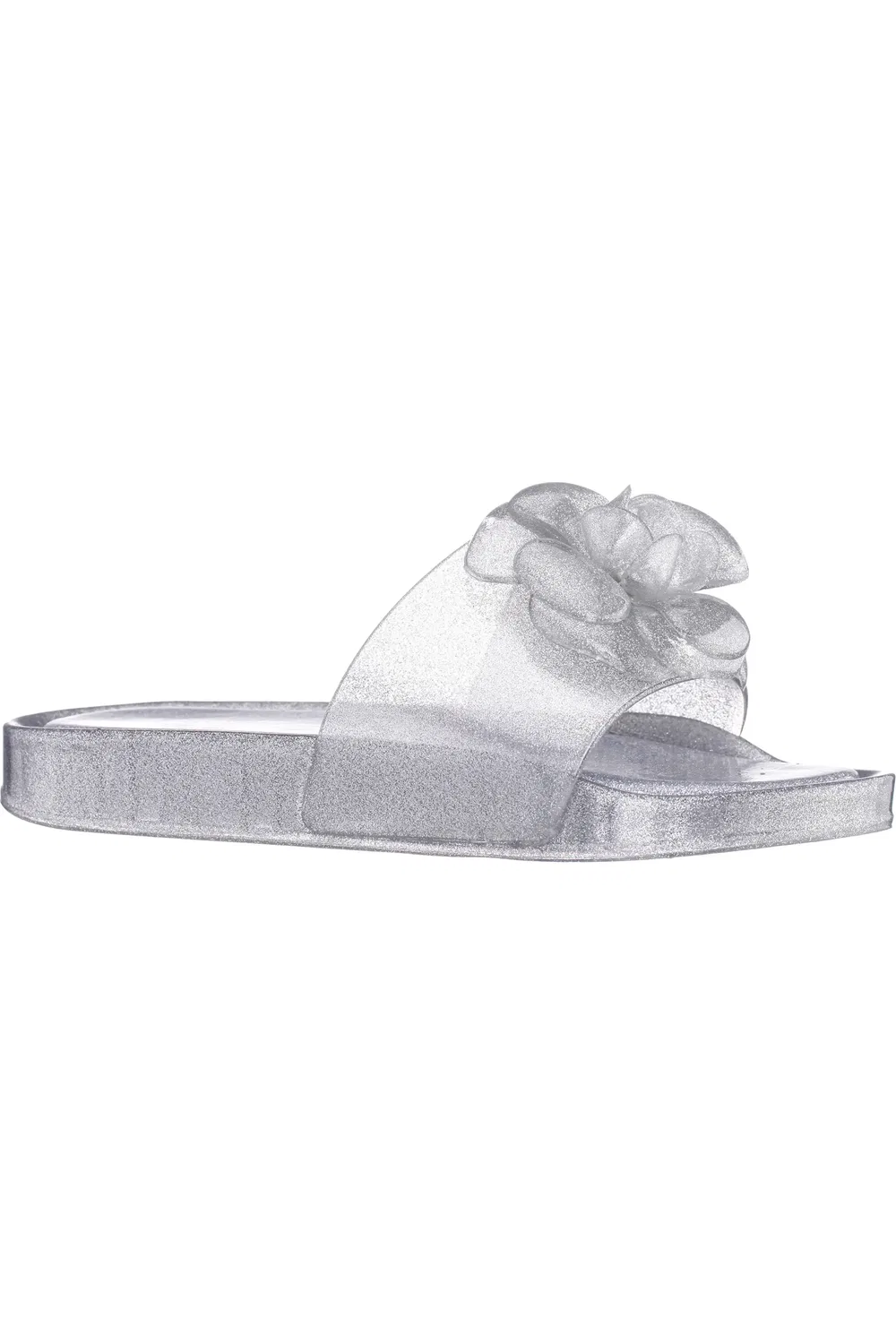 Сандалии детские водонепроницаемые с цветочной аппликацией Nina, Silver Glitter Jelly