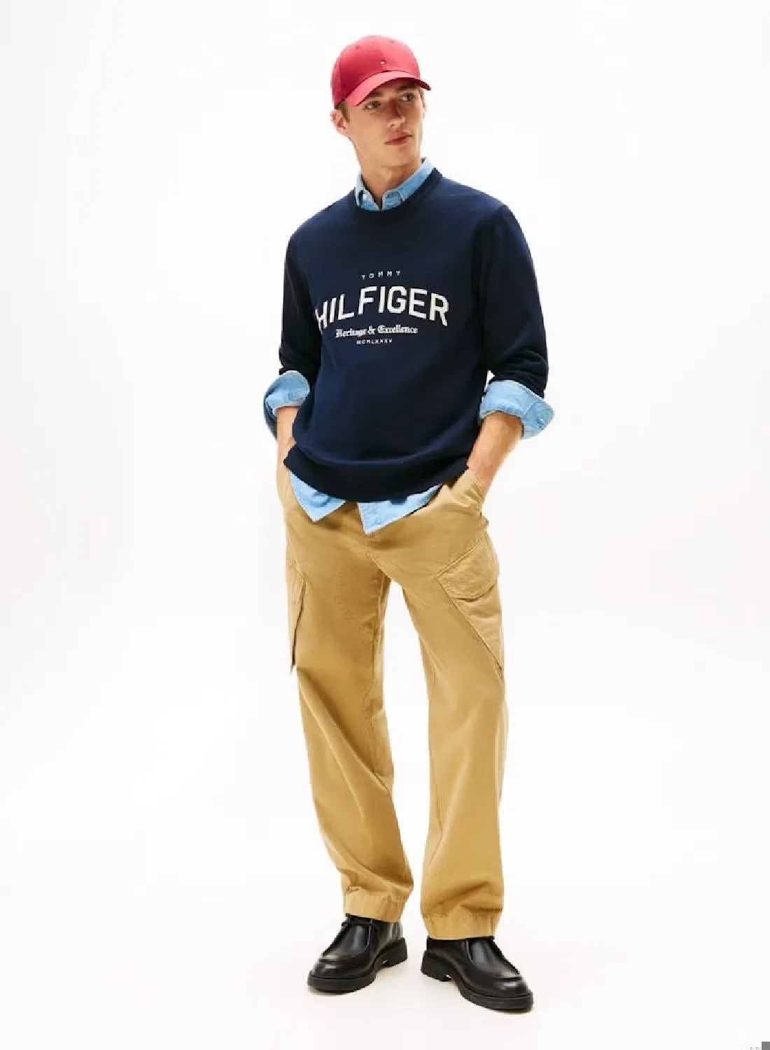 Свитер с логотипом Brand identity Tommy Hilfiger, голубой — фото 3
