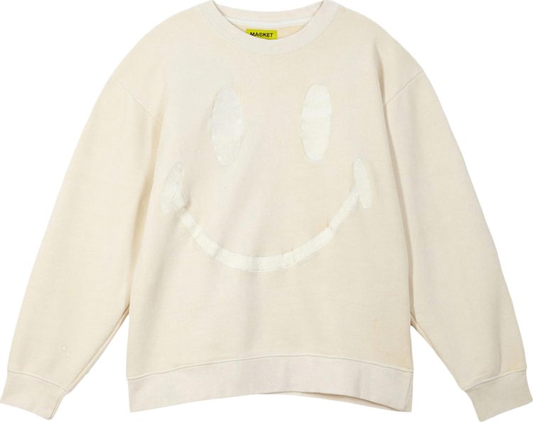 Толстовка Market Smiley Oversized Crewneck 'Cream', кремовый - фото