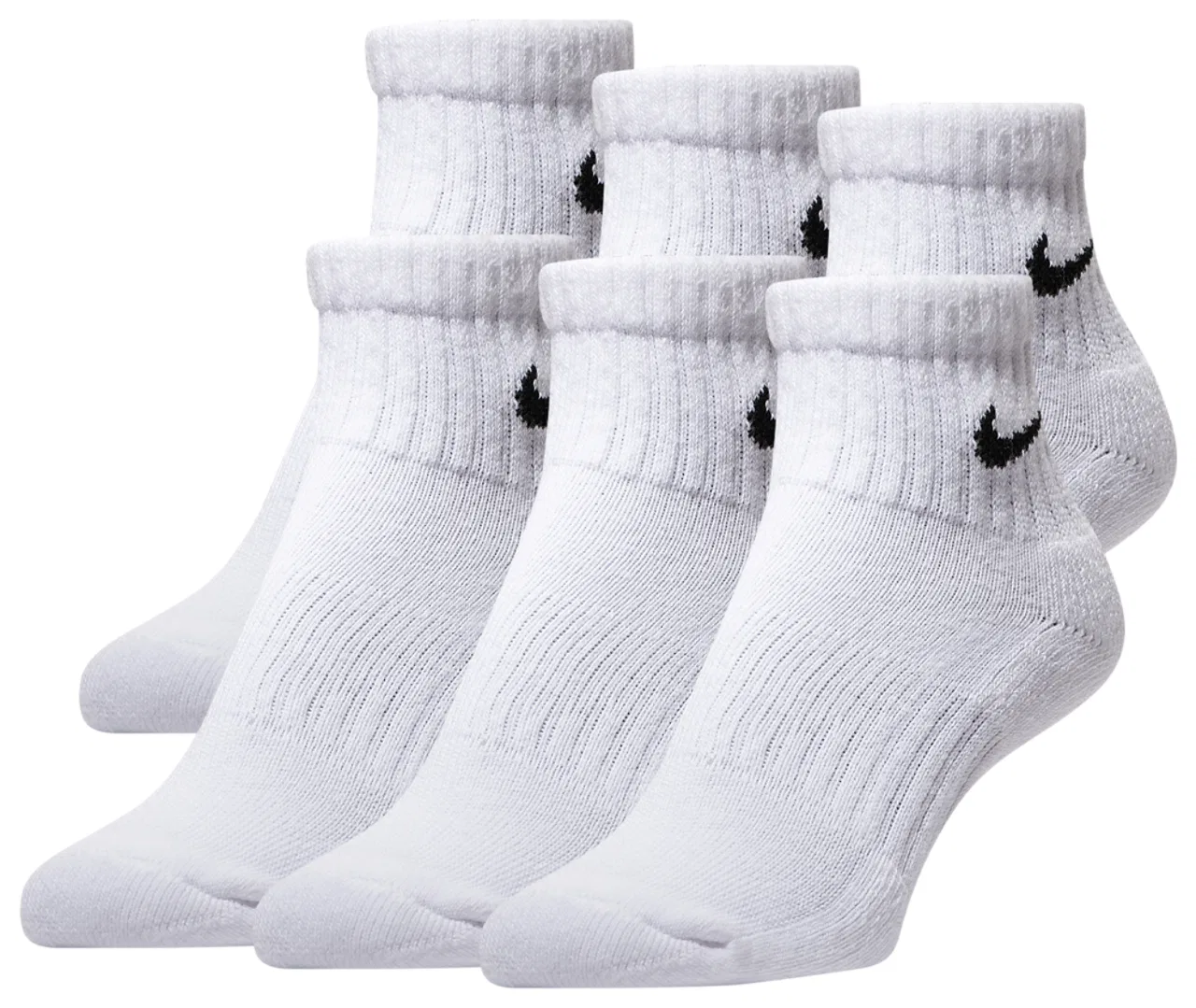 Носки для мальчиков 6 Pack Cushioned Quarter Nike, белый/черный