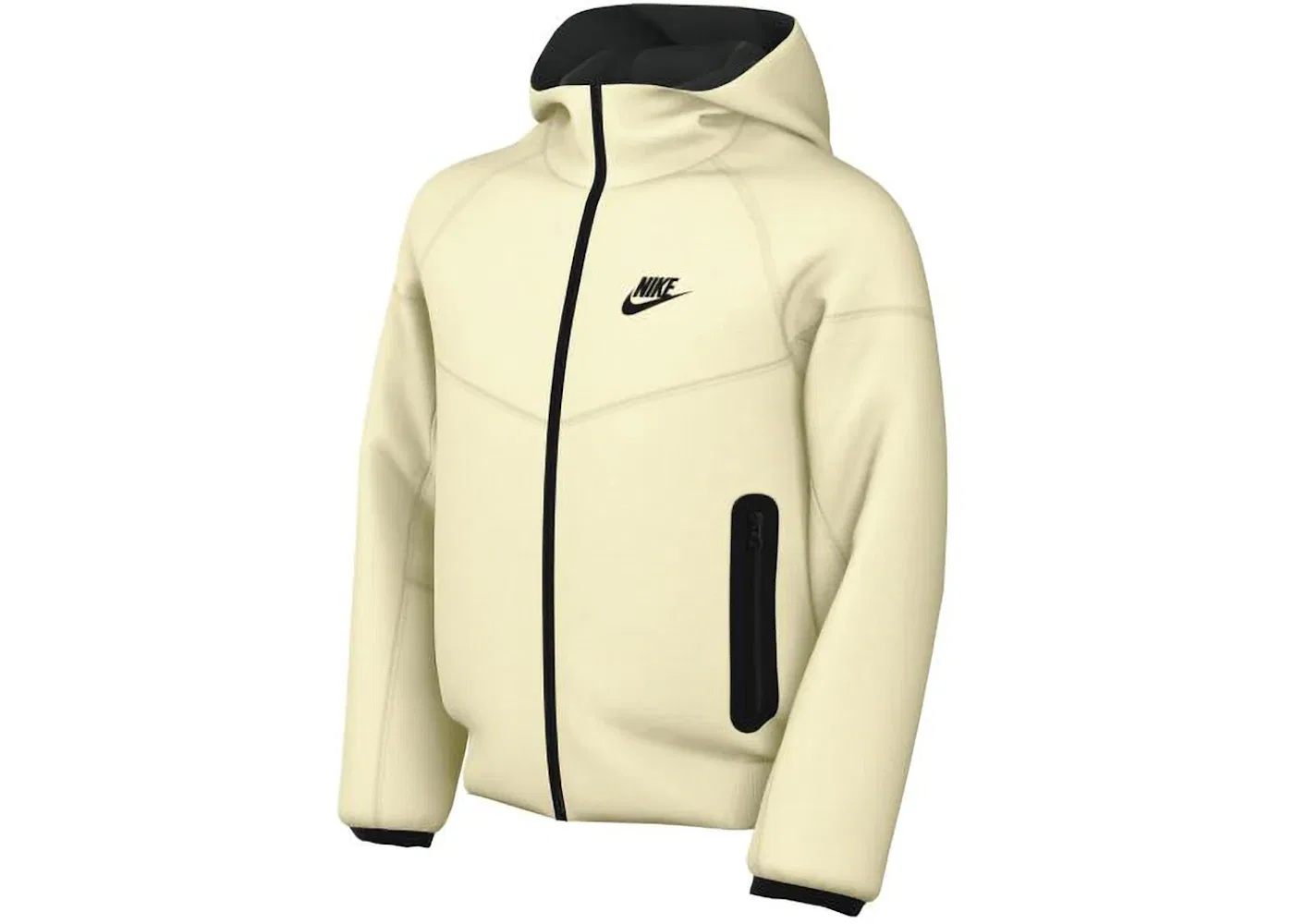 Детская худи с полной застежкой-молнией Tech Fleece Nike, Cream Black