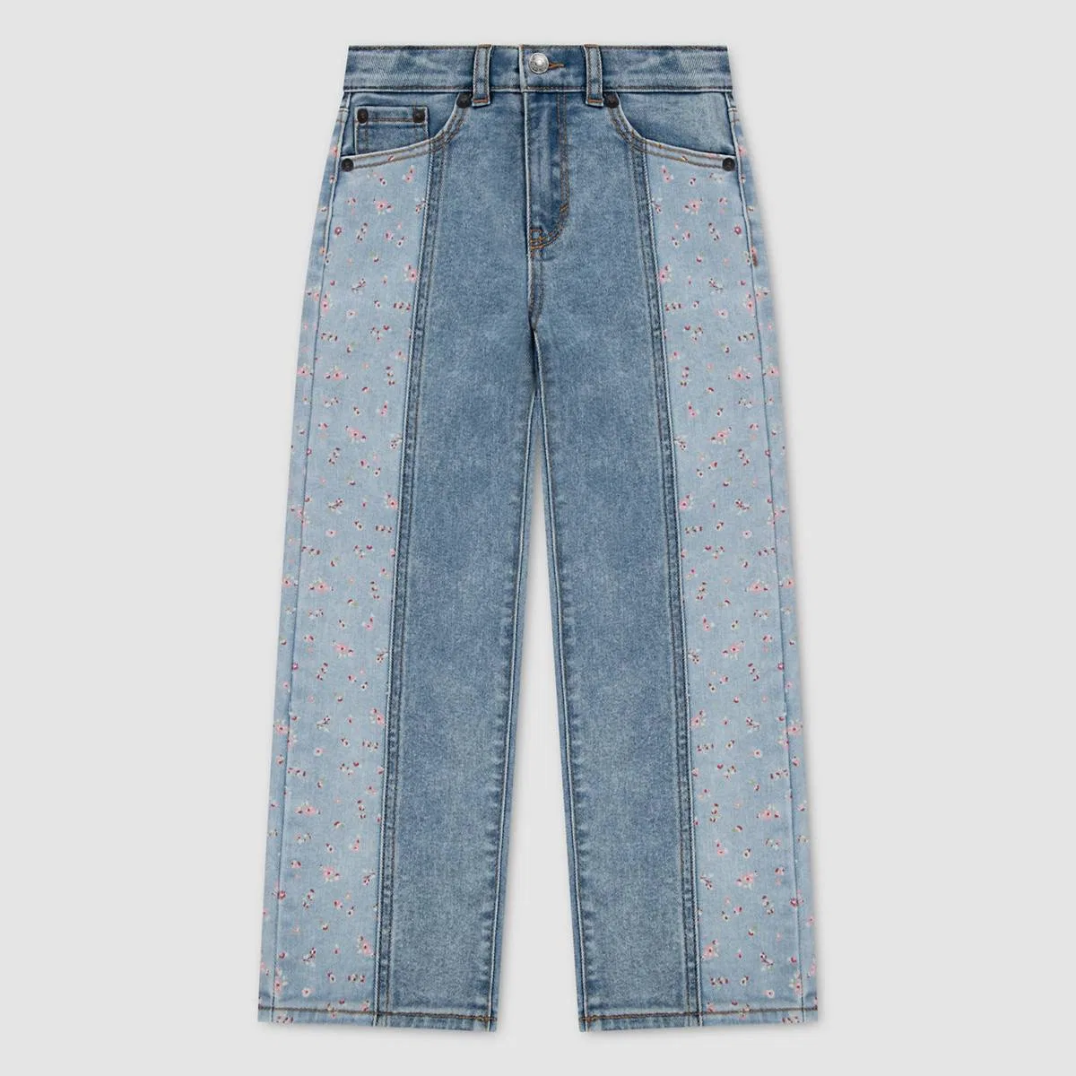 Широкие брюки с цветовыми блоками для девочек 2-4 лет Levi's, Be Cool - Light Wash