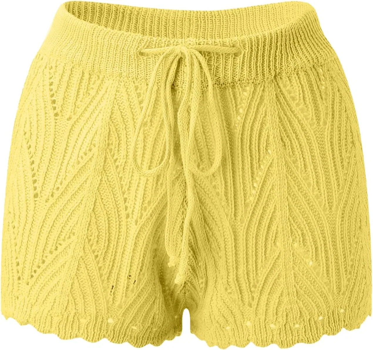 Женские плавательные шорты с завязками и сеткой, Yellow