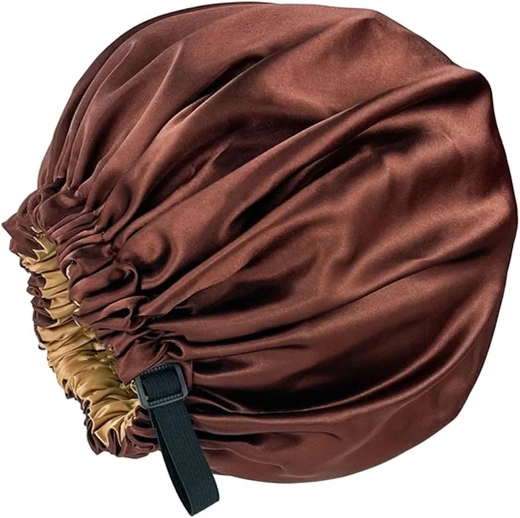 Шапочка для душа шелковая JTKSSCS, двойной слой сатин, 36см, Dark Green