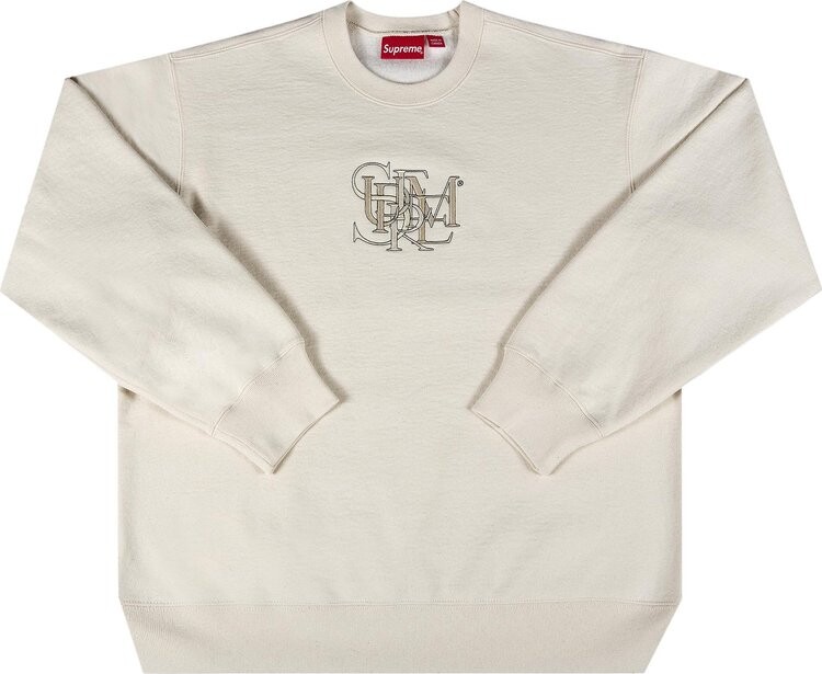 

Толстовка Supreme Overlap Crewneck 'Natural', кремовый, Бежевый, Толстовка Supreme Overlap Crewneck 'Natural', кремовый