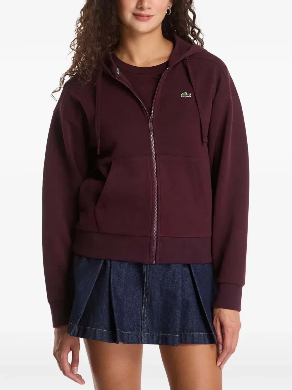 Толстовка на молнии с нашивкой-логотипом Lacoste, фиолетовый