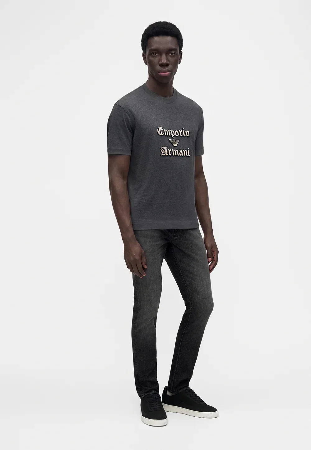 Брюки с карманами - джинсы зауженного кроя Emporio Armani, Medium Grey Denim — фото 2