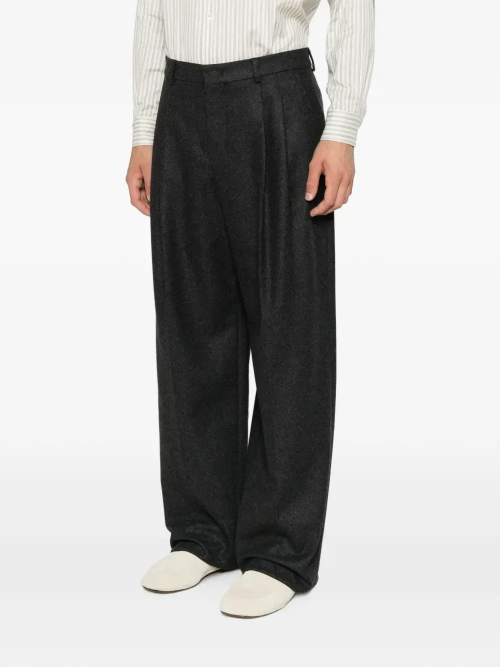 Плиссированные брюки-палаццо EMPORIO ARMANI, серый — фото 3
