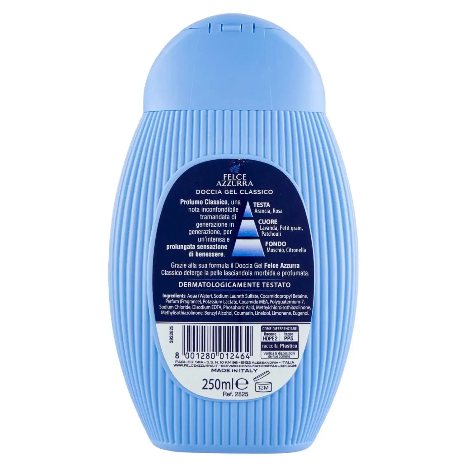 Гель для душа Felce Azzurra Classico, 250 мл, набор из 2 шт + брелок Beni Culinari — фото 2