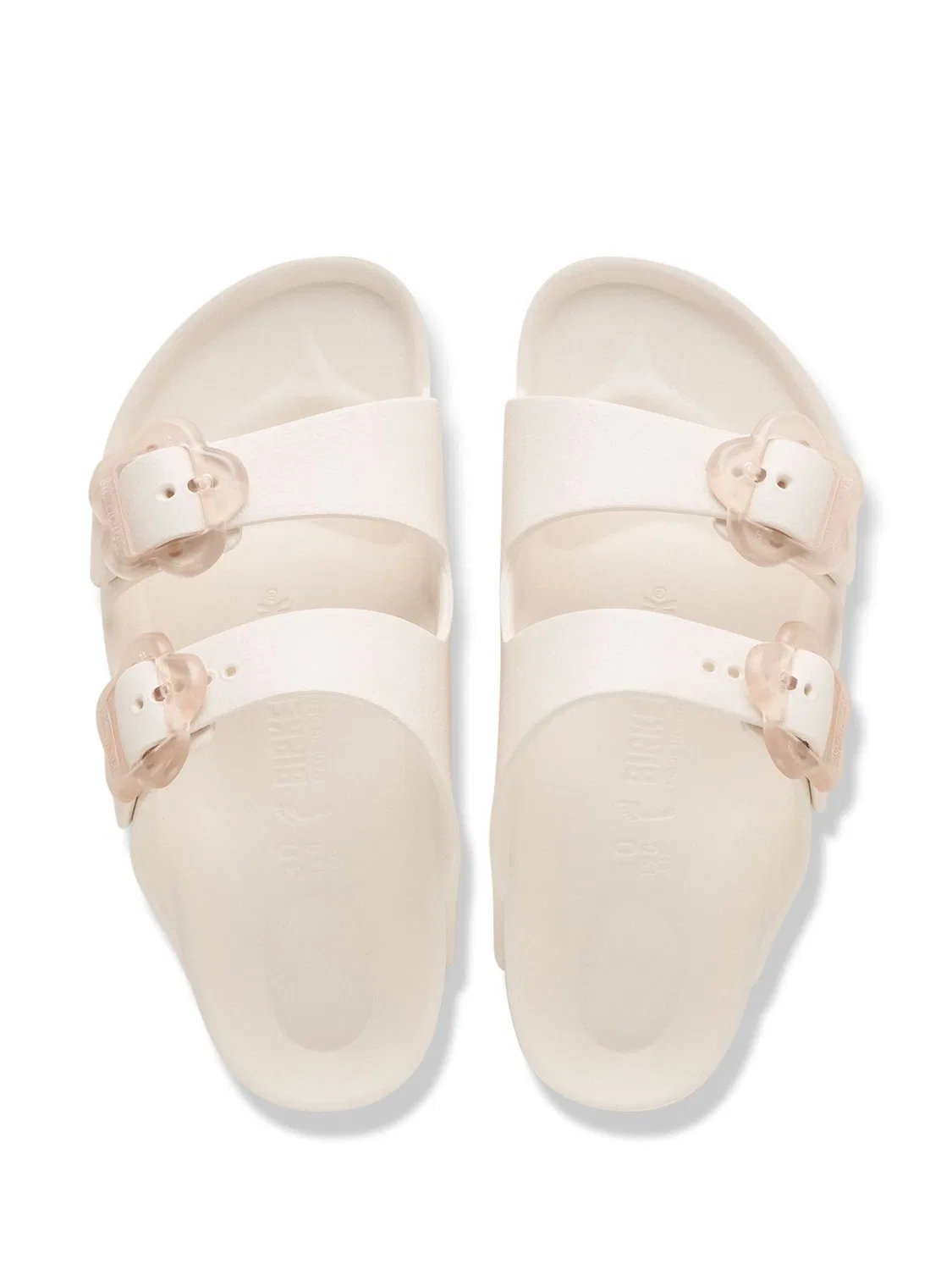 Сандалии Arizona EVA с цветочными пряжками Birkenstock, белые — фото 2