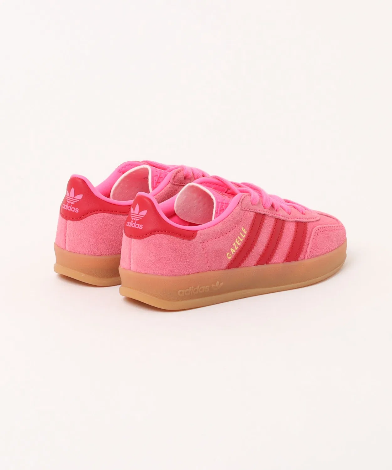 Детские кроссовки на шнуровке с полупрозрачной подошвой Gazelle Indoor Adidas, Pink — фото 2