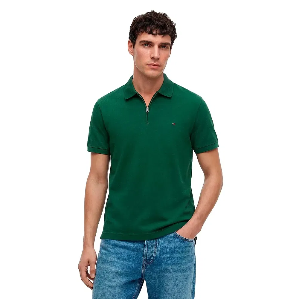 Мужское поло с застежкой-молнией Tommy hilfiger, Green
