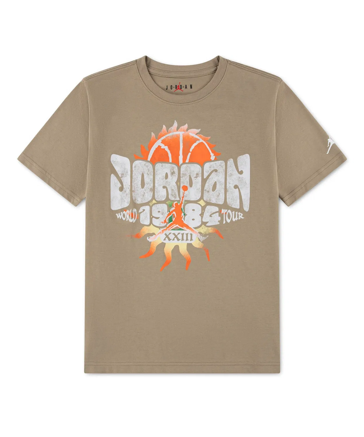 Детская футболка с принтом Michael Jordan 1984 World Tour XXIII JORDAN BRAND, Brown