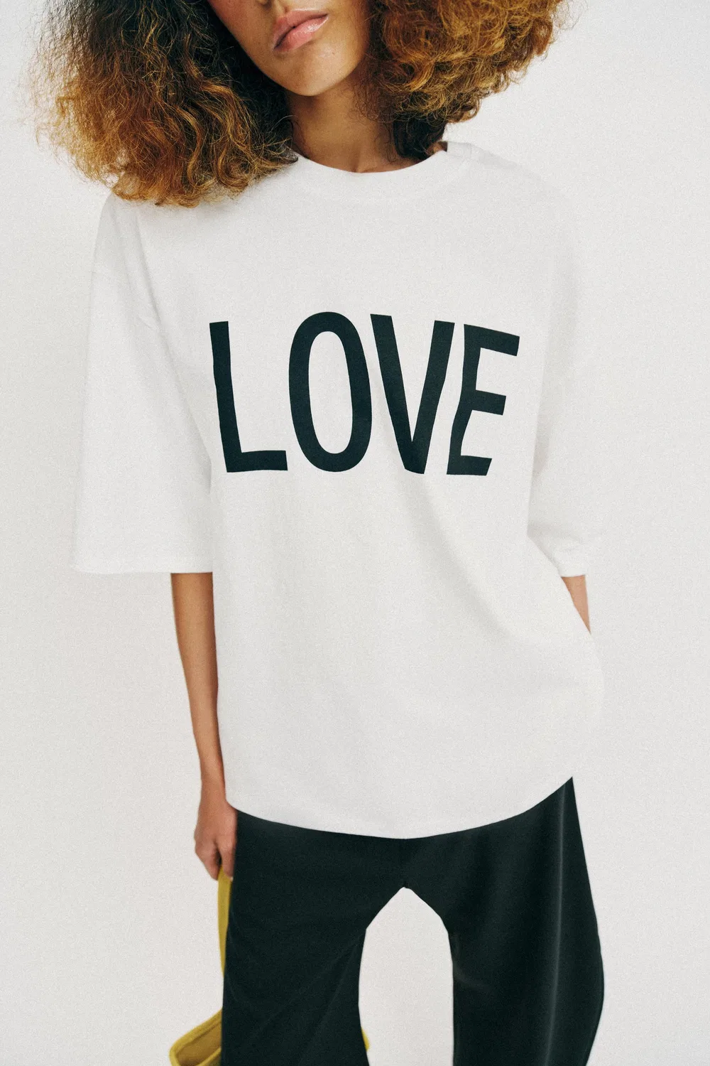 Футболка оверсайз с текстом ZARA, White — фото 4