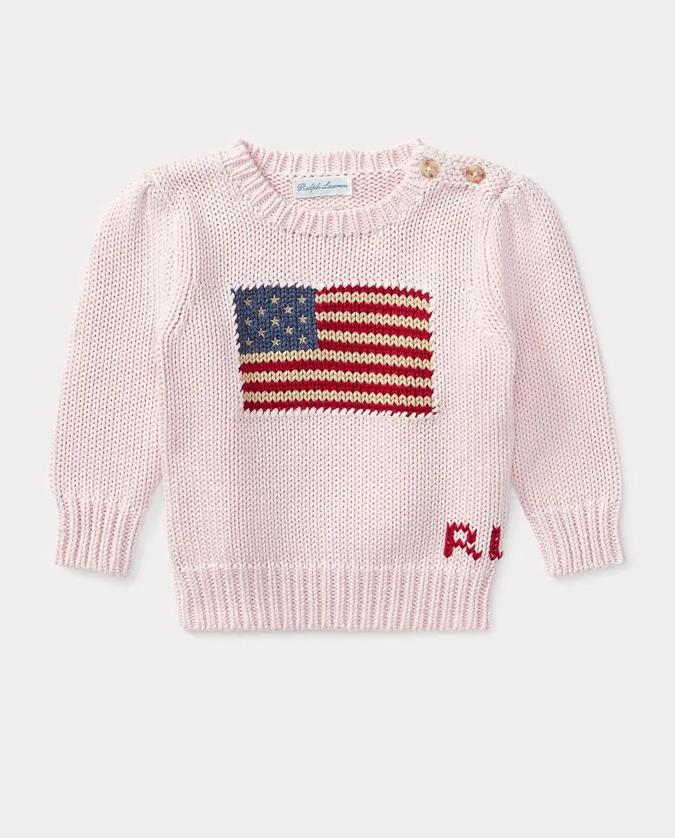 Детский джемпер из хлопка, Bandera, Polo Ralph Lauren, розовый