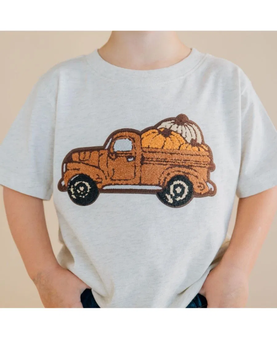 Футболка с длинным рукавом Fall Truck Patch Short Sleeve T-Shirt Sweet Wink, Natural Heather — фото 3