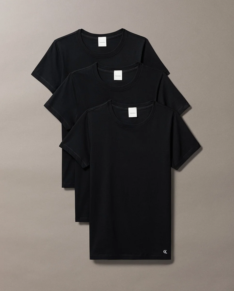 Комплект футболок Calvin Klein 100% Cotton 3 шт., черный — фото 4