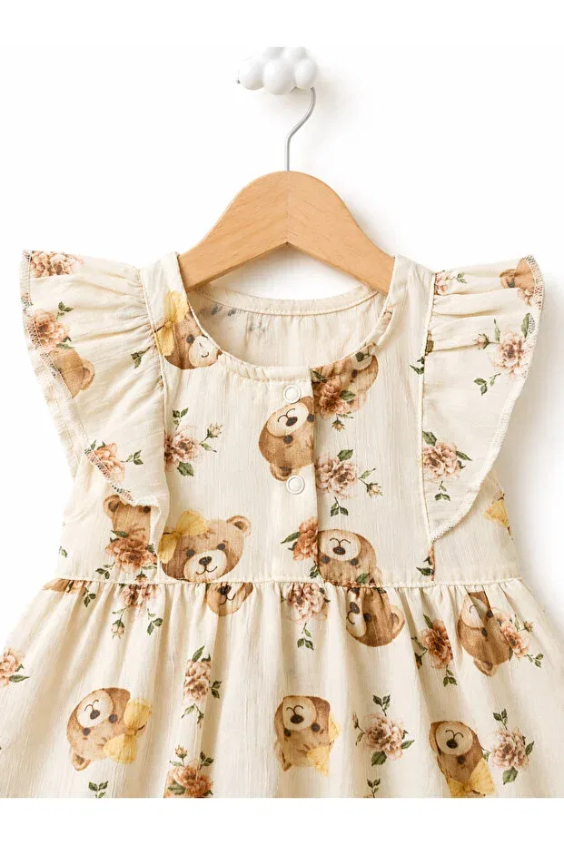Детское платье для девочек хлопковое For My Baby, Bear-Faced Mustard — фото 3