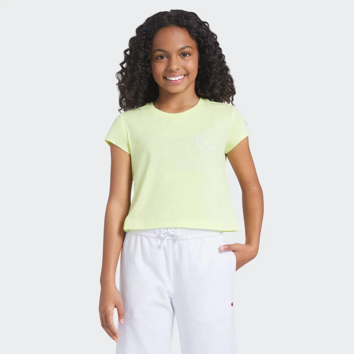 Детская футболка для девочек с принтом Champion Graphic Baby T-Shirt KIDS CHAMPION, Lemon Yellow