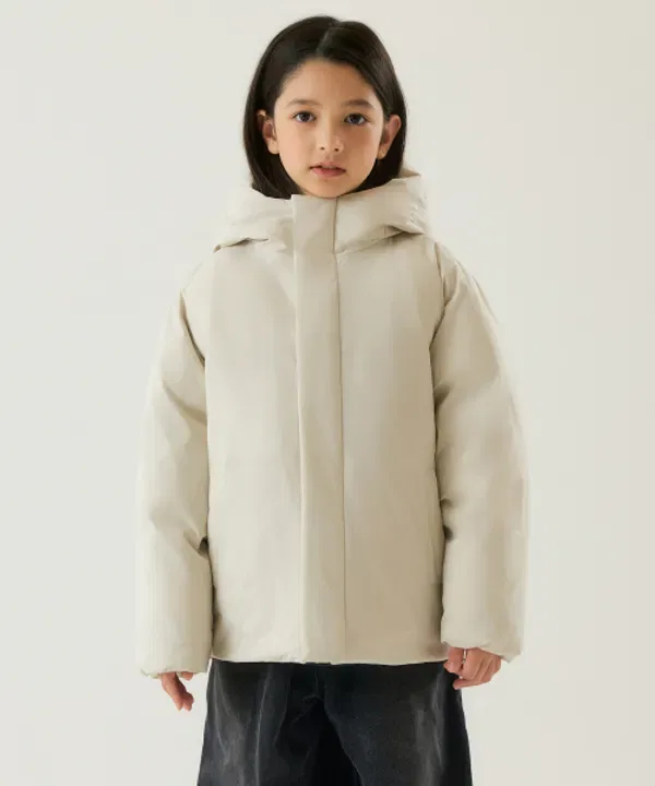 Куртка пуховая капюшон, минималистичная, Musinsa Standard Kids, кремовый