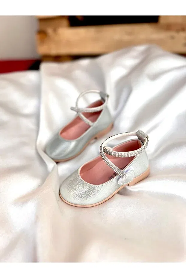 Детские балетки для девочек с ортопедической стелькой Görkem Bebe Ayakkabı Ve Tekstil, Gray