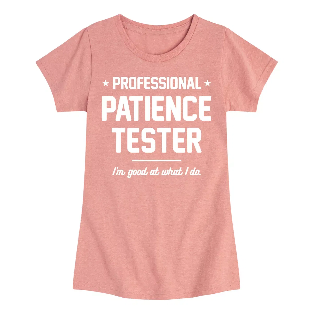 Детская футболка для девочек с принтом Professional Patience Tester Instant Message, Heather Navy