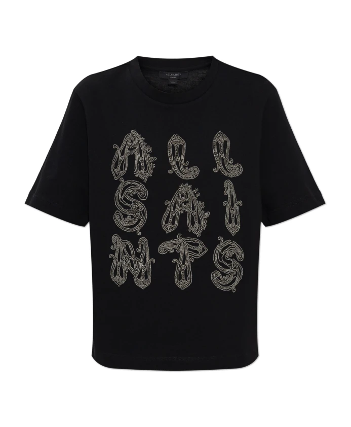 

Футболка с вышивкой "Элла Лиза" Allsaints, черный