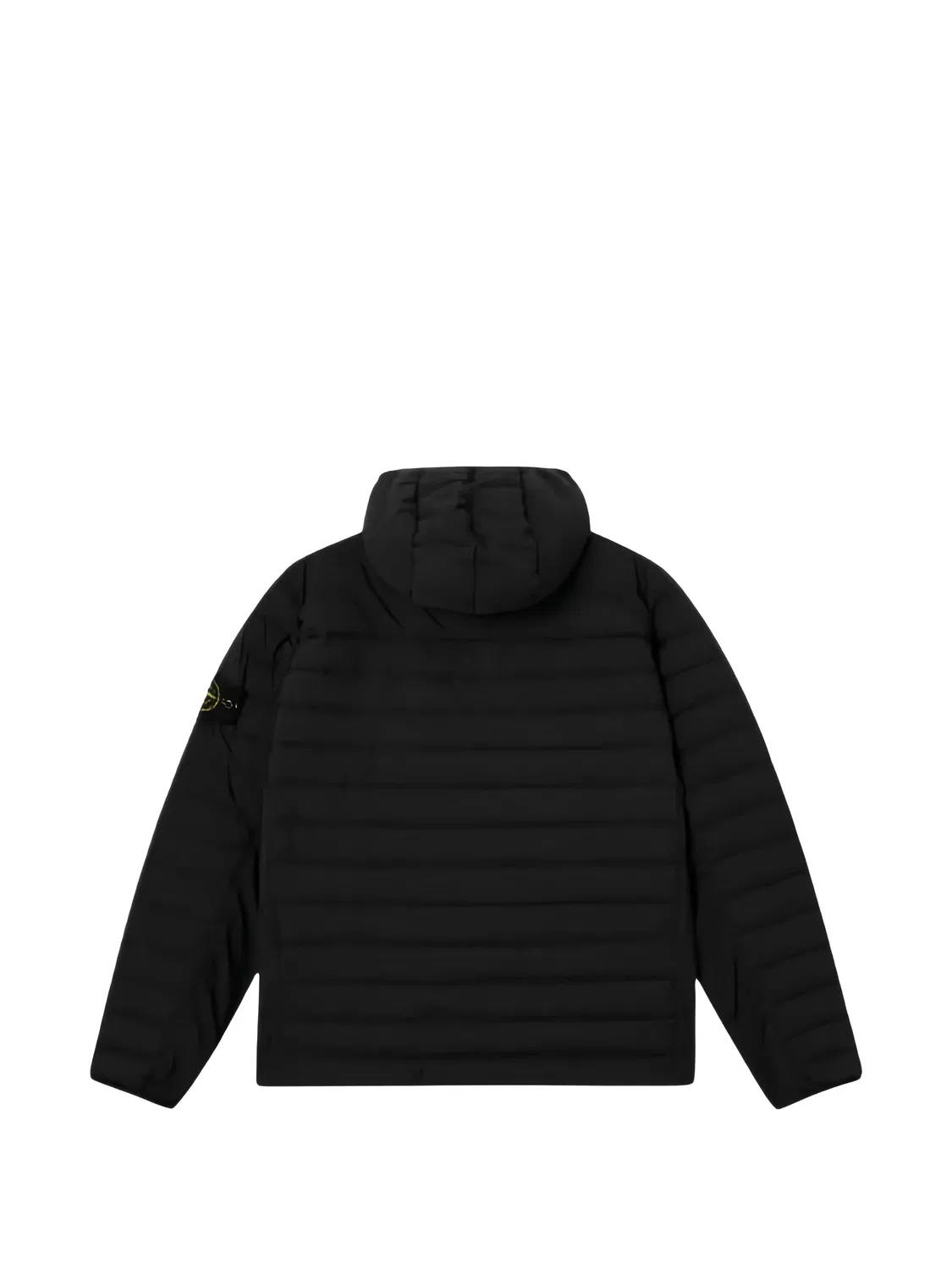 Стеганая куртка с капюшоном черная Stone Island, черный — фото 2