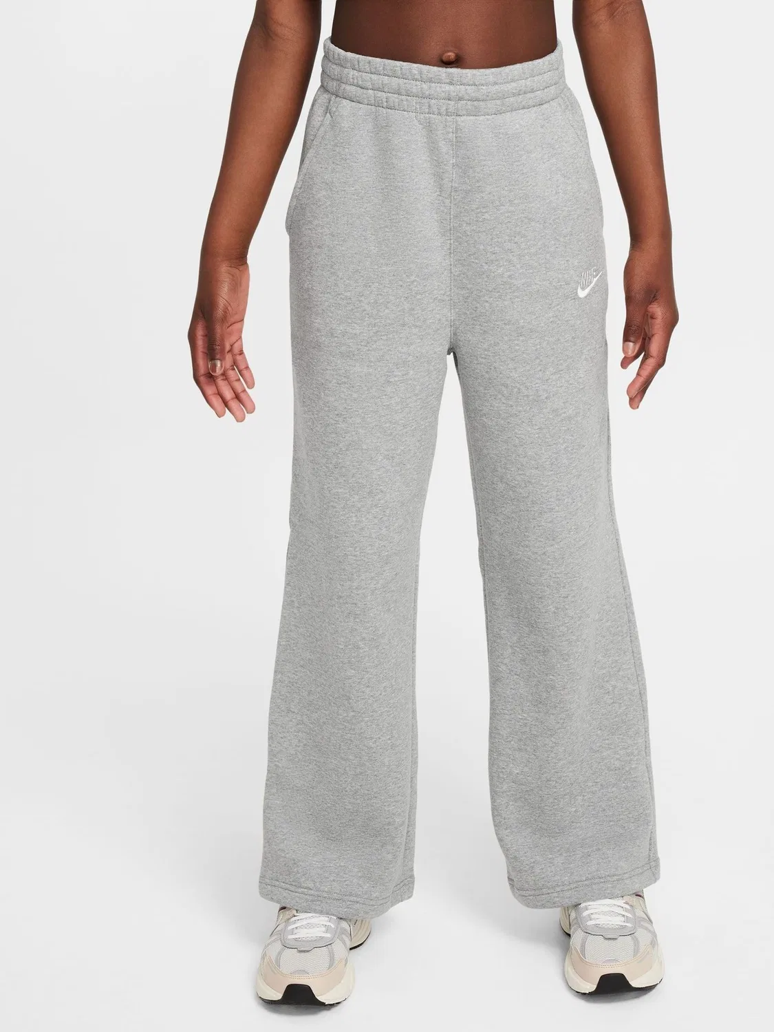 Джоггеры Nike Club Fleece Wide Leg, темно-серый меланж — фото 2