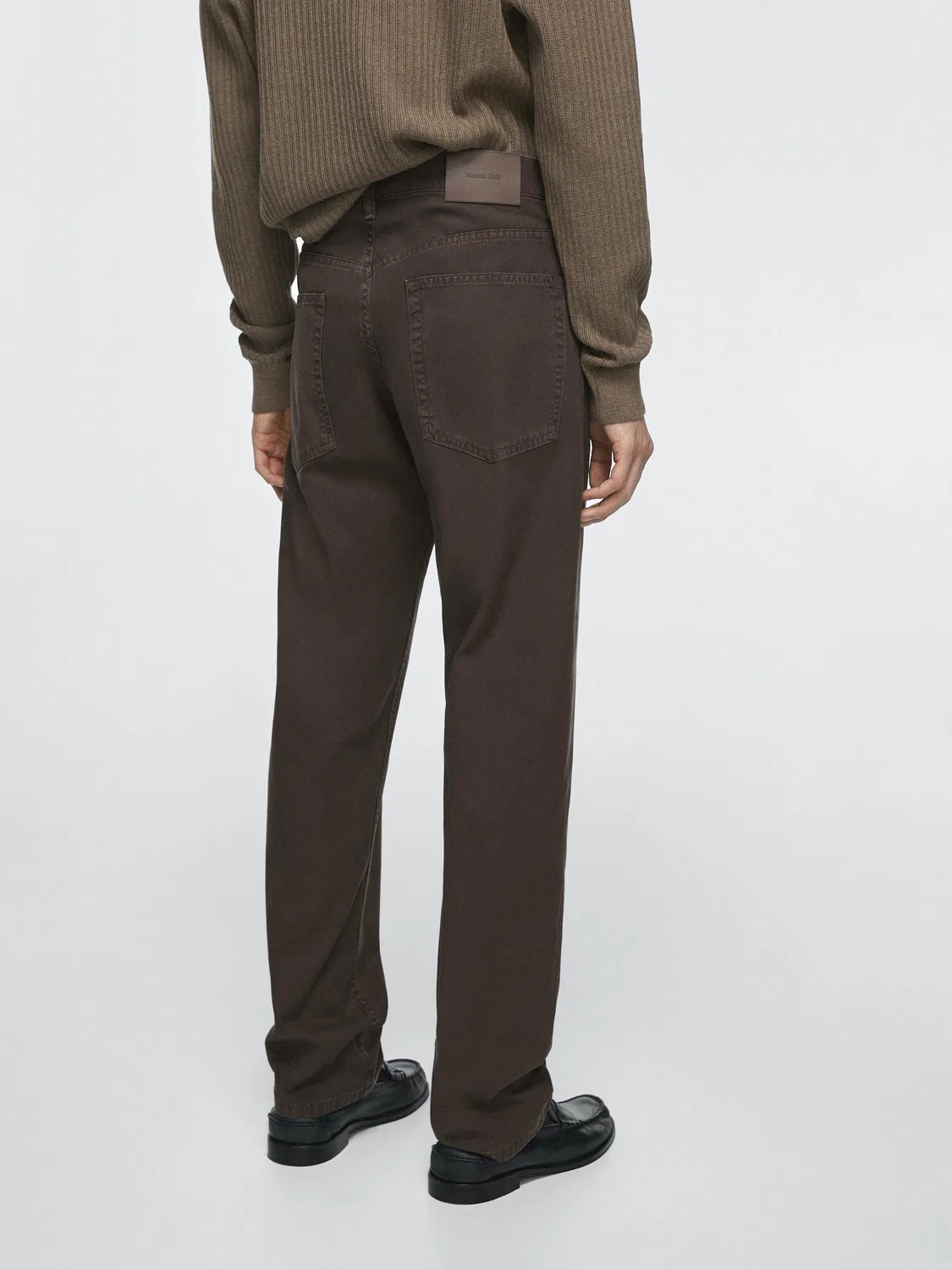 Джинсы свободного кроя Massimo Dutti, коричневый — фото 3