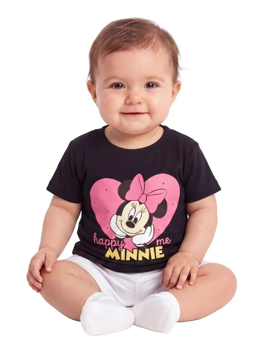 Футболка с принтом Minnie Mouse Happy Me Disney, черный — фото 4