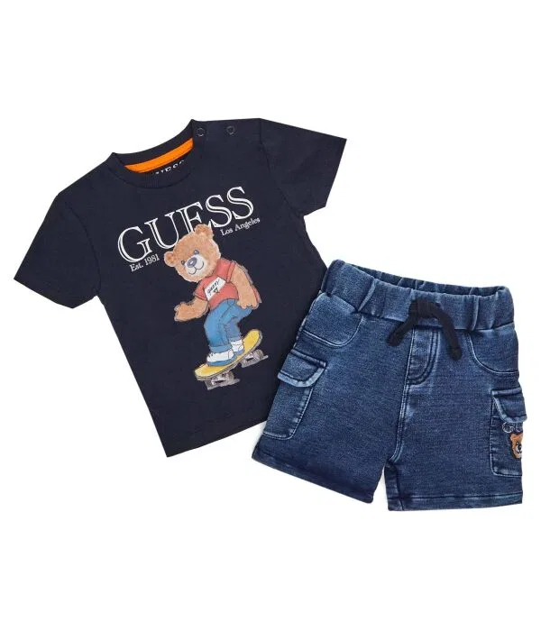Детский комплект футболок с круглым вырезом Guess, Blu Marino