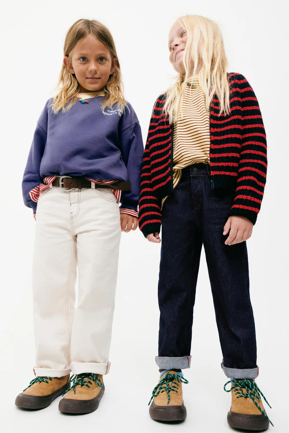 ZARA TIMELESS - Прямые брюки из саржи с контрастной строчкой, Ecru — фото 4