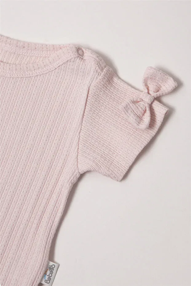 Детское боди для девочек хлопковое Jakarli süprem short sleeve body ay (sweet princess) Bebetto, Pink — фото 3
