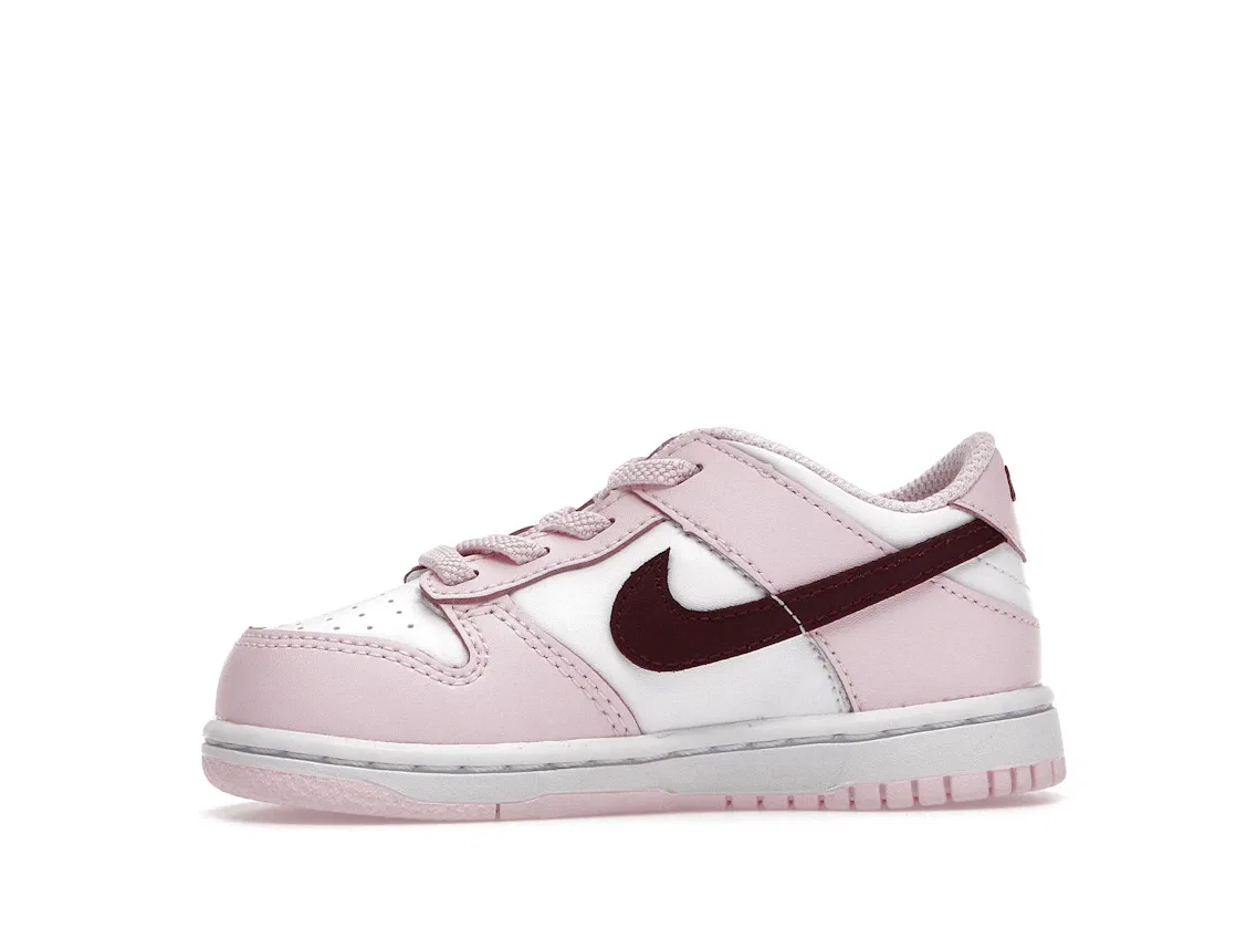 Детские кроссовки для мальчиков с кожаным верхом Nike Dunk Low, Pink/Red-White — фото 3