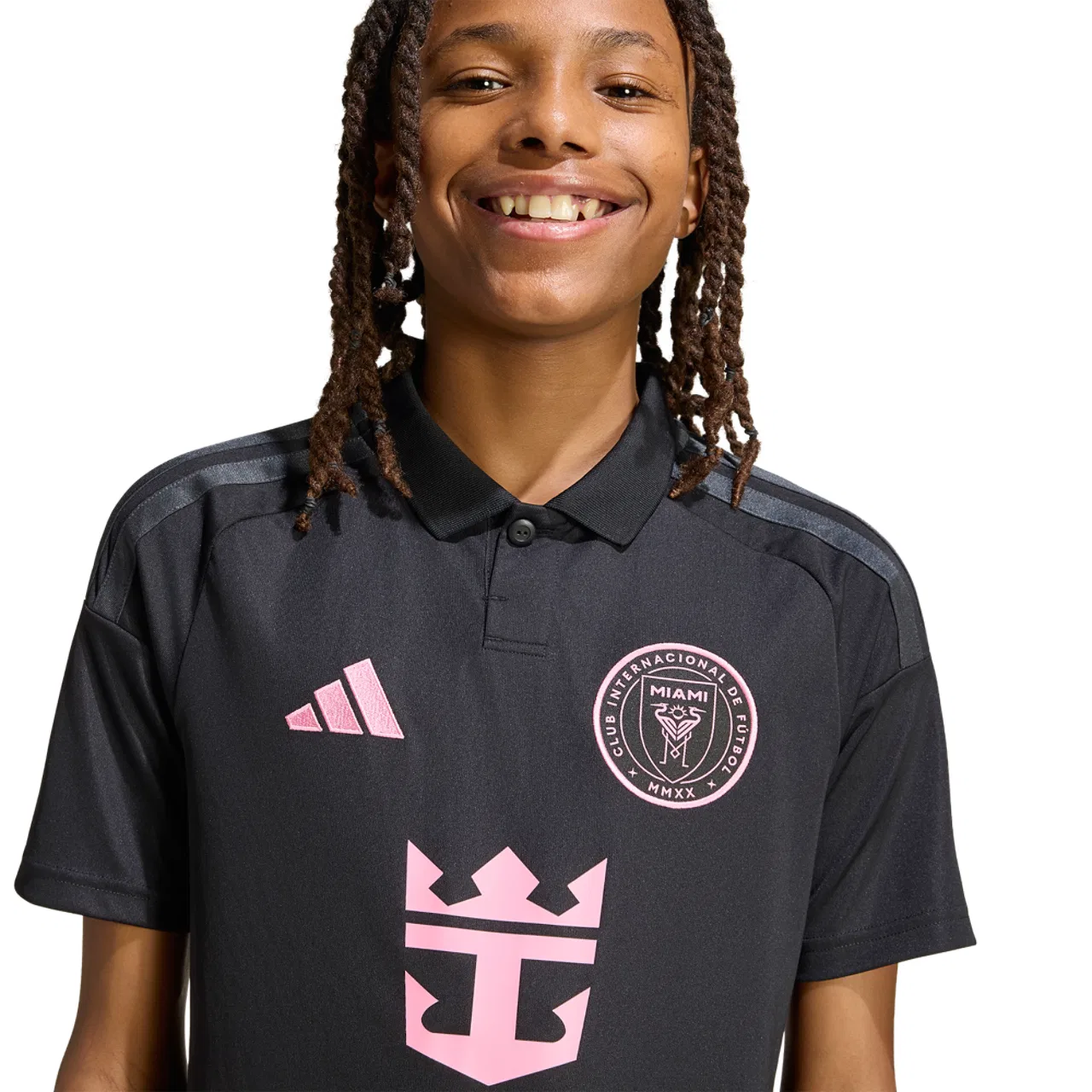 Футболка для мальчиков Inter Miami CF 26/27 Away Adidas, цвет Black/Bliss Pink — фото 3