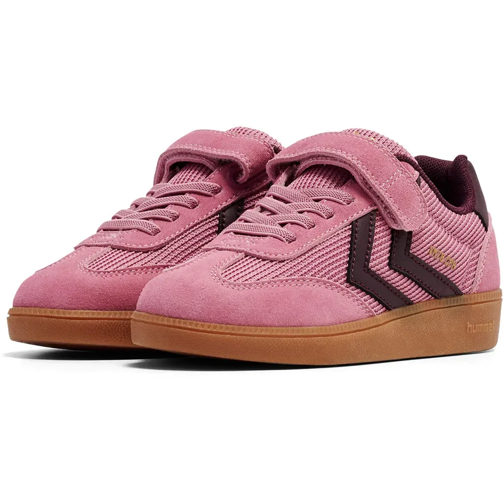 Детские кроссовки для девочек с липучкой Hummel VM78 CPH, Pink — фото 2