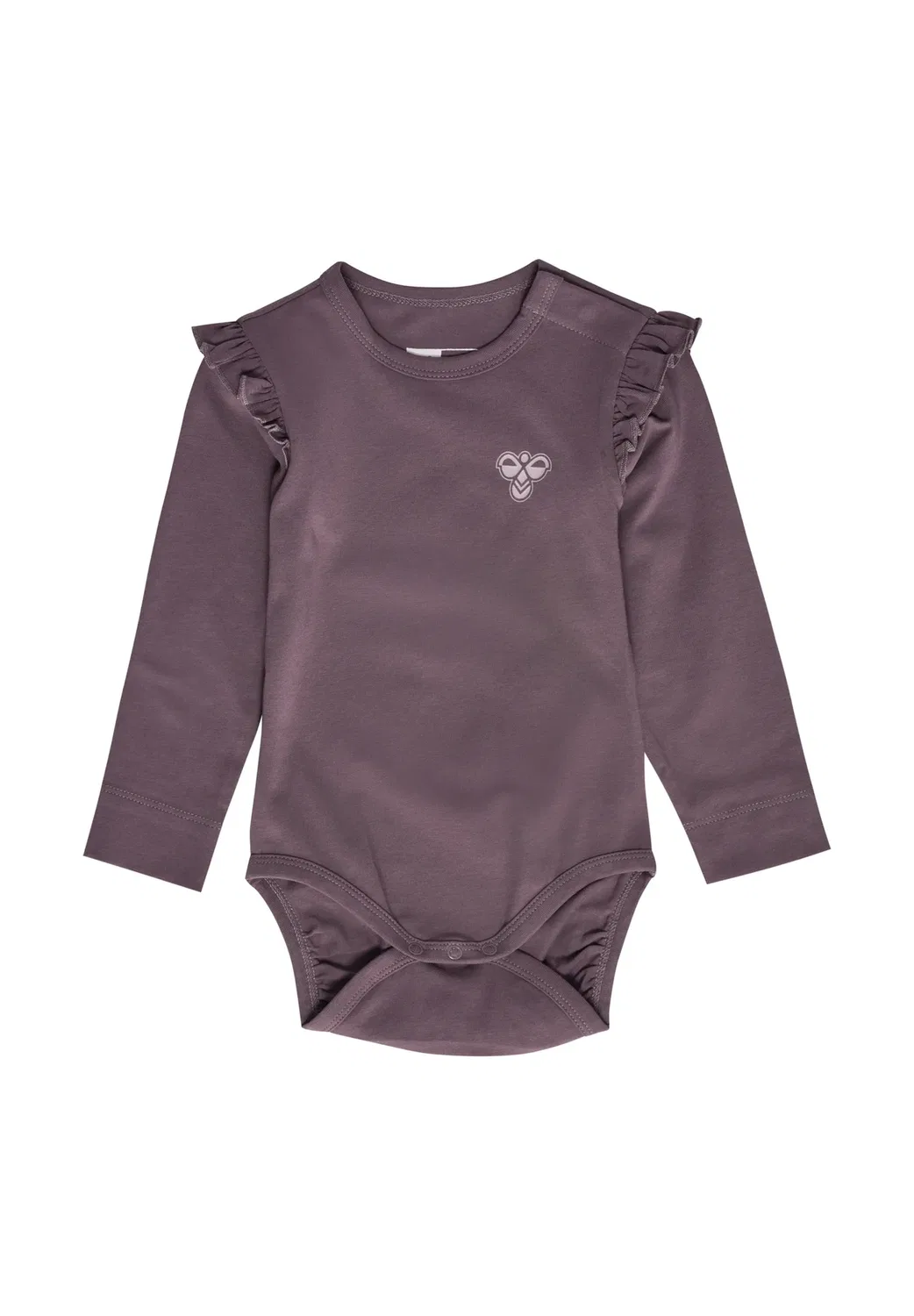 Hmlmini боди с оборками, длинный/длинный, унисекс - боди Hummel, Black Plum