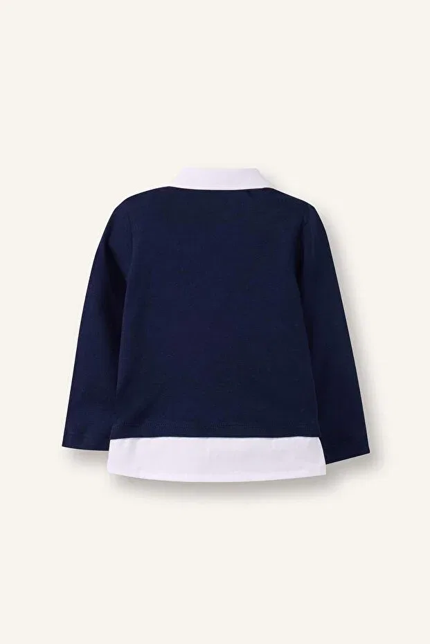Детская футболка для мальчиков хлопковая Defacto, Navy Blue-Nv31 — фото 3