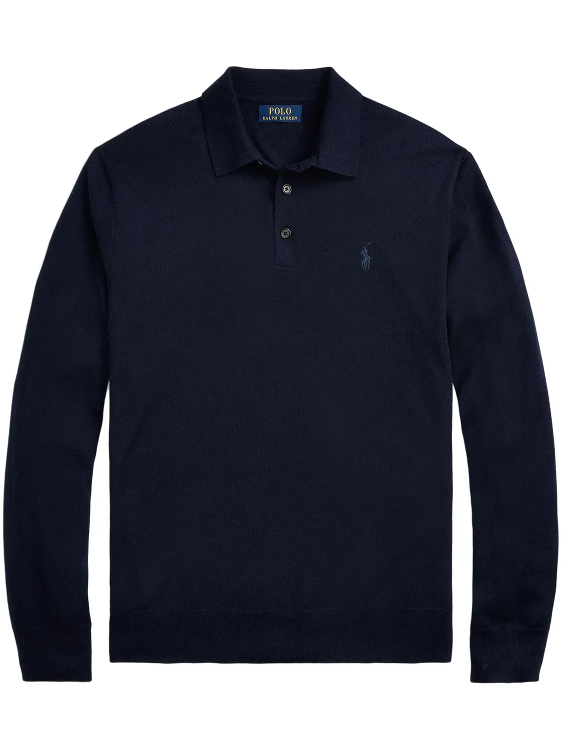 Долгий шершававый поло Polo Ralph Lauren, темно-синий