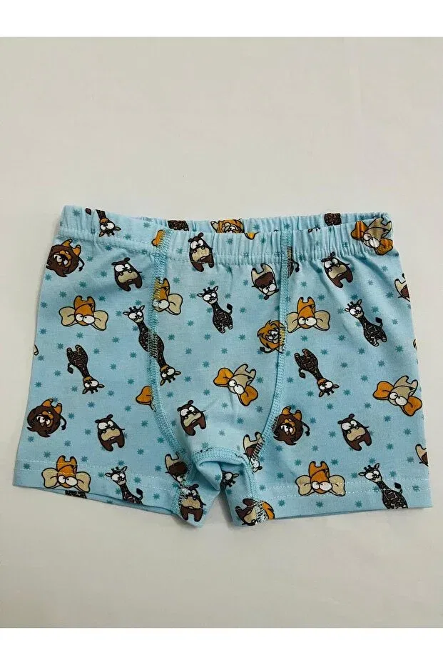 Детские боксеры для мальчиков с принтом Elmas Kids, Beige-Blue — фото 3