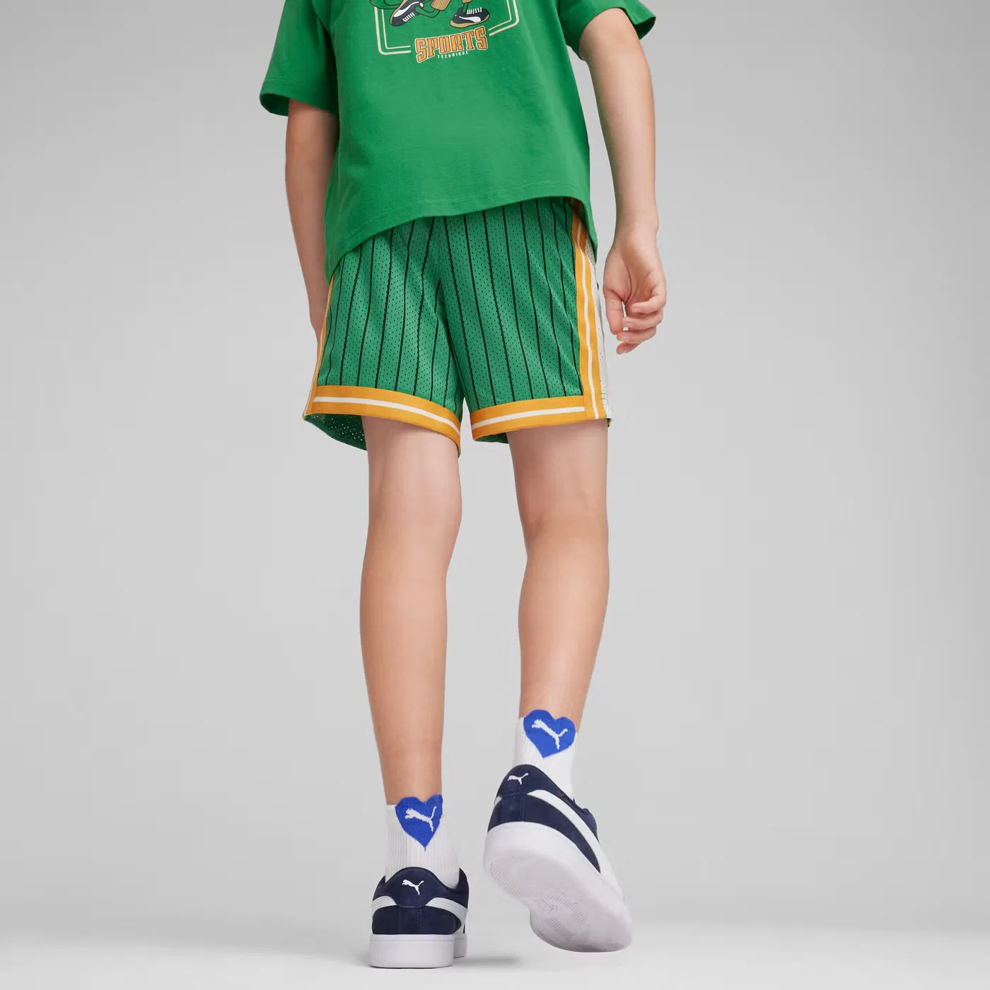 Шорты баскетбольные с сетчатым принтом For the Fanbase Puma, зеленый — фото 2