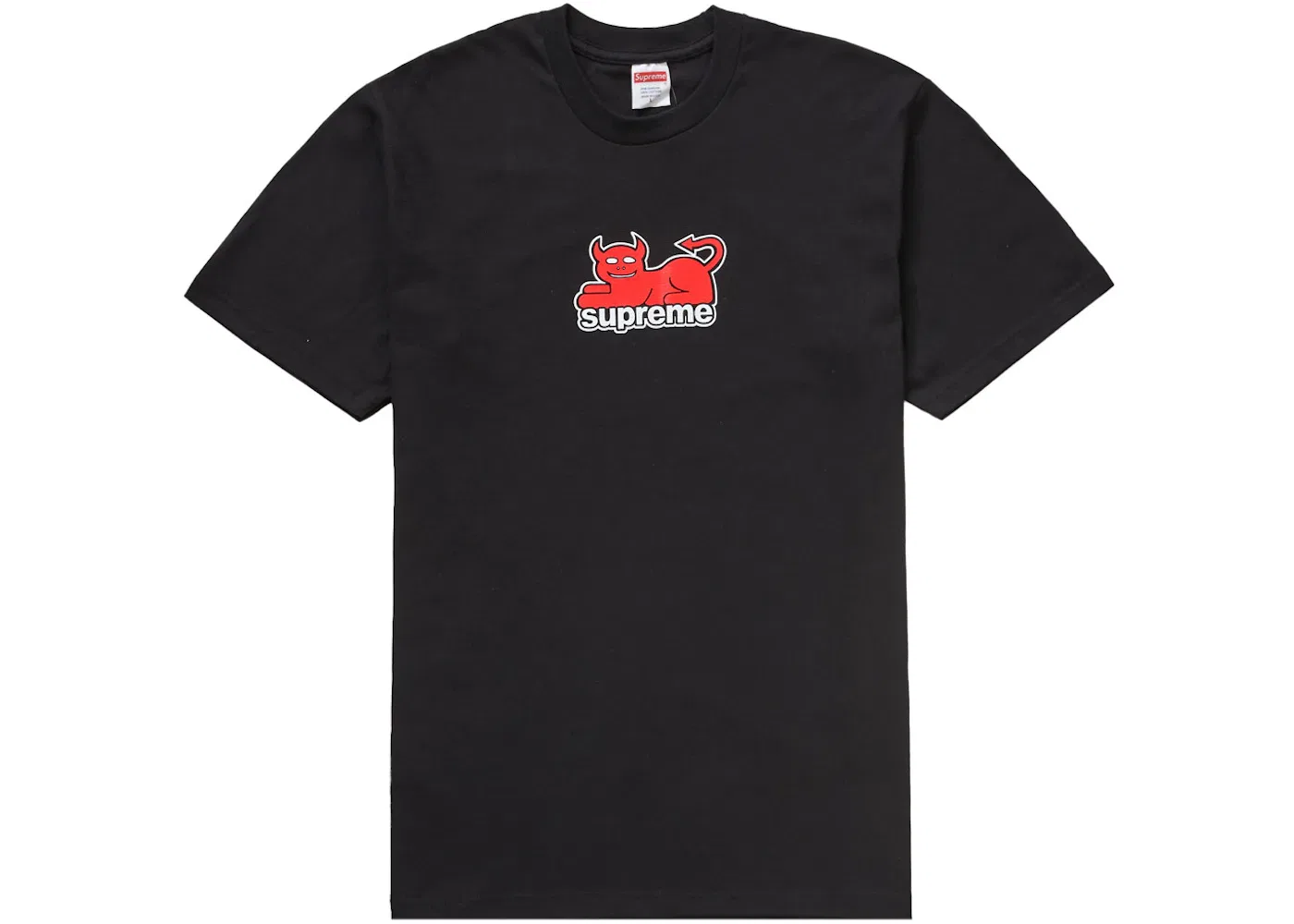 Мужская футболка с принтом Supreme Toy Machine Devil Cat Tee, Black