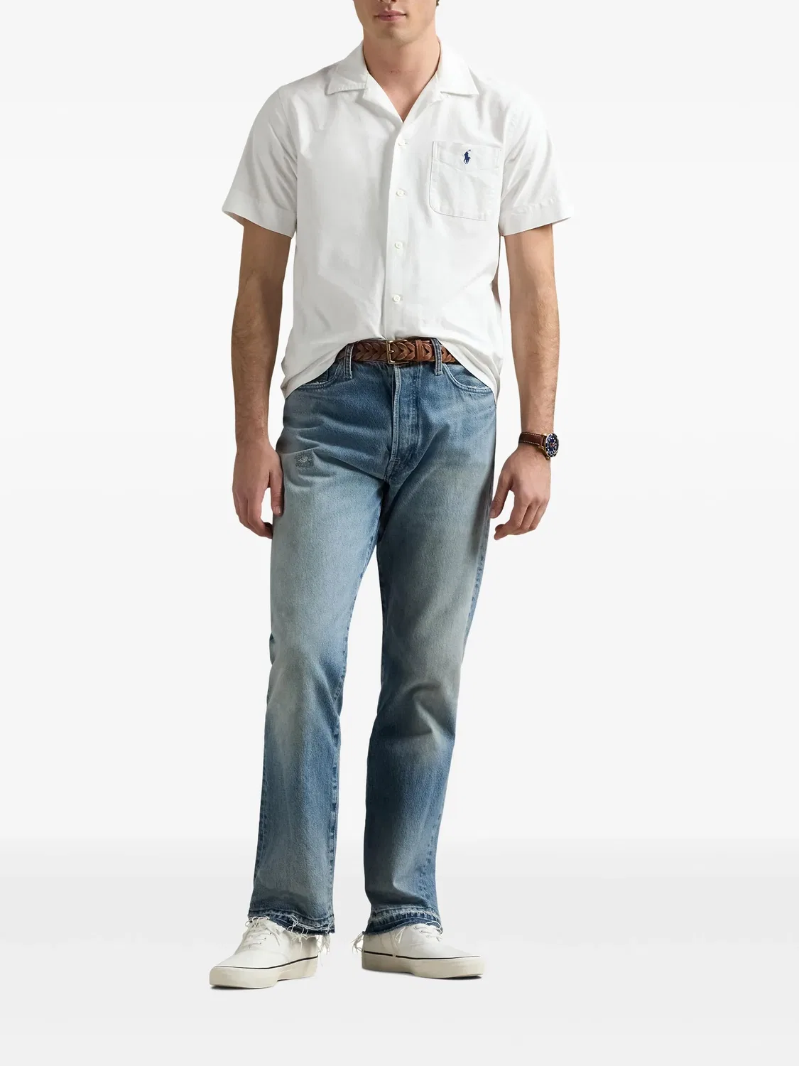 Хлопковая рубашка белая Polo Ralph Lauren, белый — фото 2