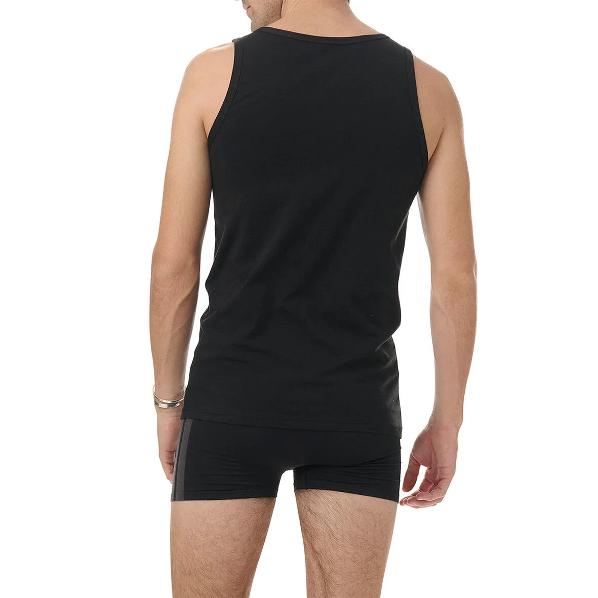 Мужская хлопковая майка-алкоголичка adidas Tanktop, Черный — фото 3